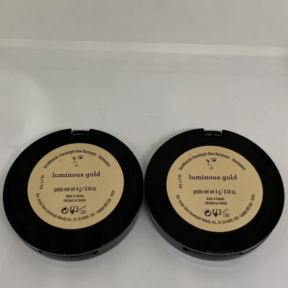 2 bareMinerals Chandlelight Glow Illuminator 0.14 Oz 4g Luminous Gold Escentuals